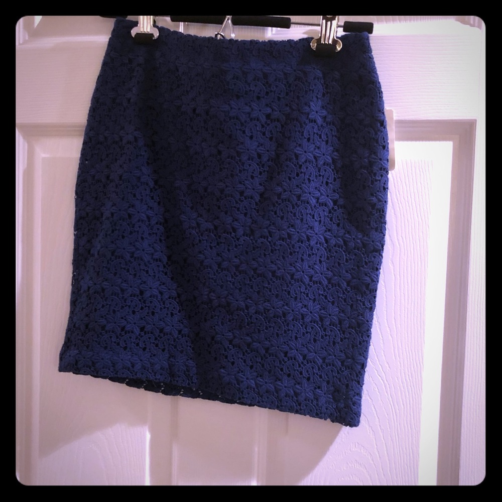 Blue lace skirt